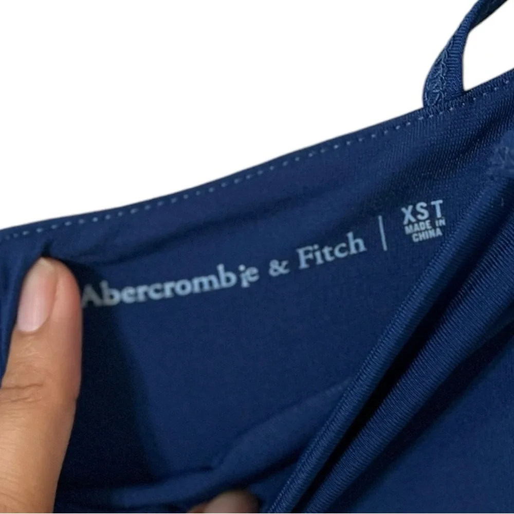 ABERCROMBIE & FITCH Blue Off Shoulder Long Sleeve Maxi Dress